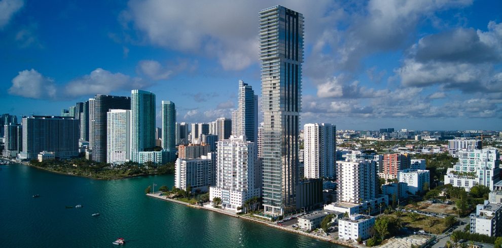 Scenic view of the Miami Edgewater skyline in Miami, Florida