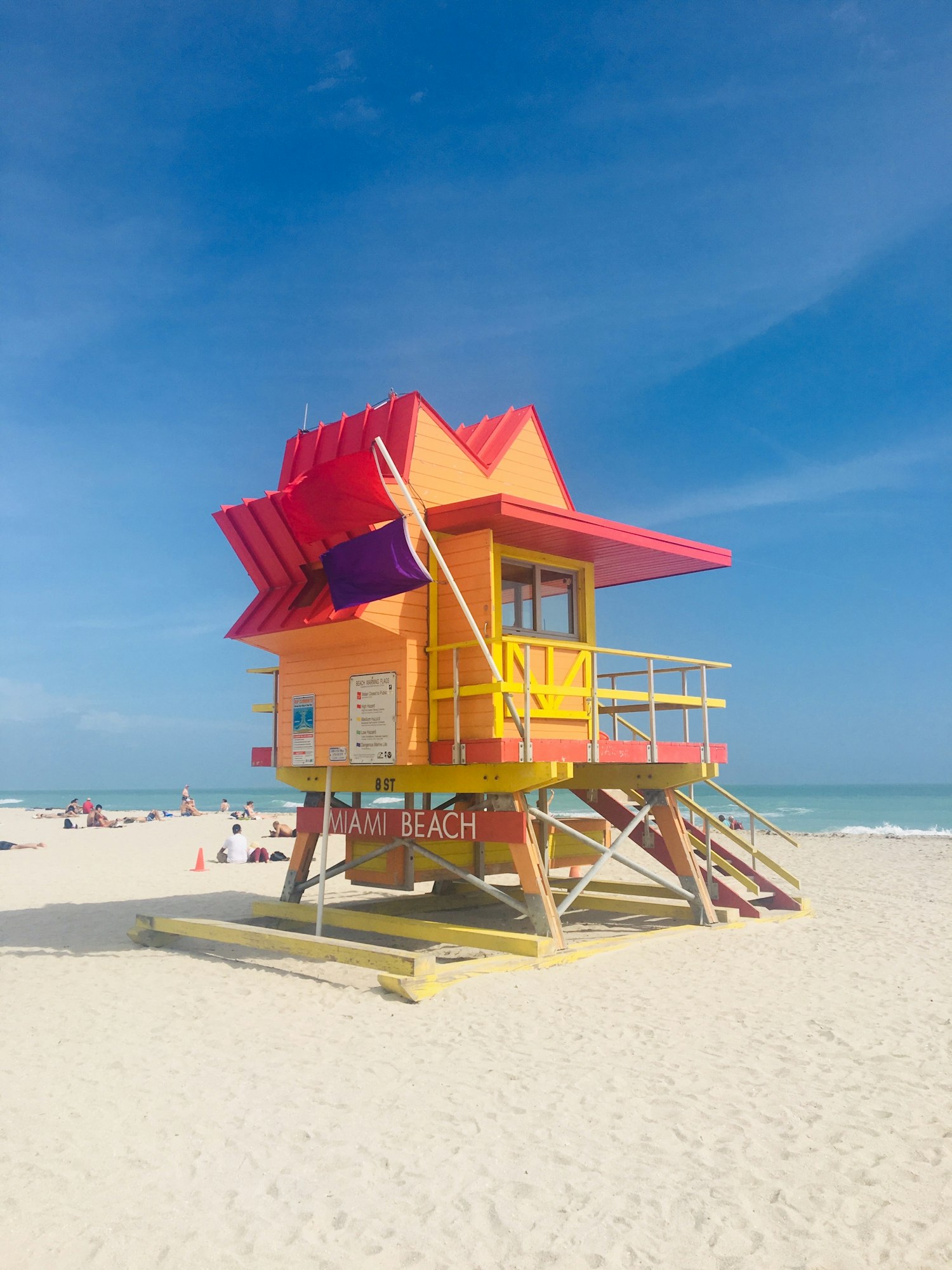 A lifeguard station on a Miami Beach.